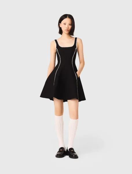Short dress with topstitch details