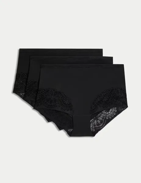 Body by M&S 3pk Body Soft Full Briefs Black
