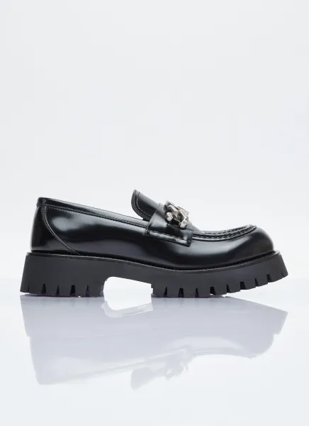 Interlocking G Chain Leather Loafers