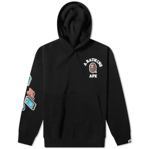 Multi Fonts Loose Fit Pullover Hoodie