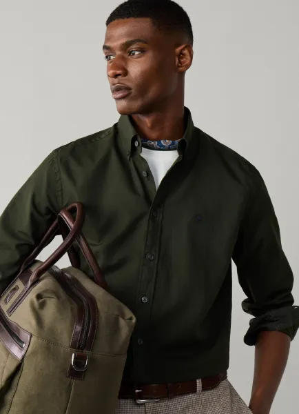 Tailored Fit Garment Dyed Oxford Shirt