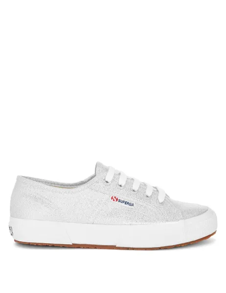 Superga Canvas Lace Up Glitter Trainers