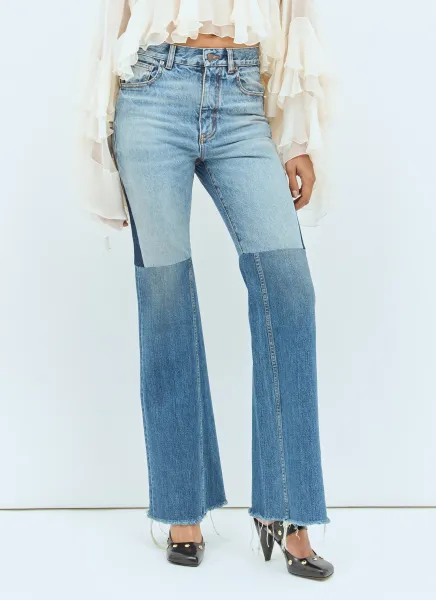 Flared Patchwork Jeans