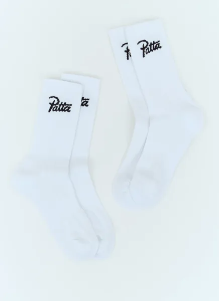 Set Of Two Script Logo Sport Socks
