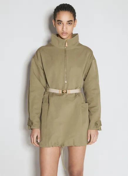 Half-Zip Long Sleeve Dress