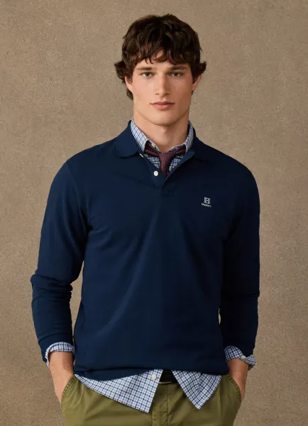 Classic Fit Long Sleeve Branded Polo