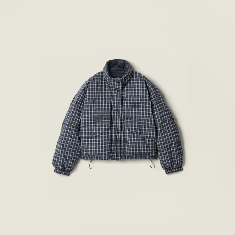 Reversible flannel down jacket