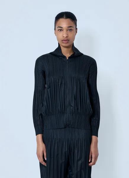 Pleated Zip-Up Jacket