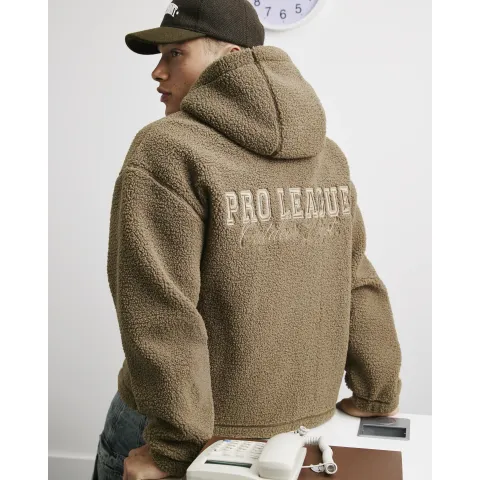 River Island Oversized Fit Borg Lined Hoodie