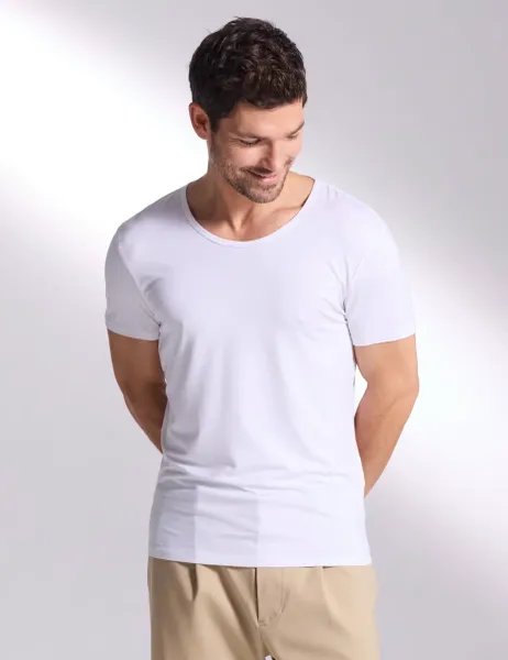Ultimate Cotton Modal Scoop Neck T-Shirt White