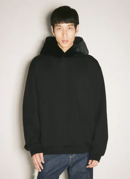 Faux-Fur Hood Sweatshirt