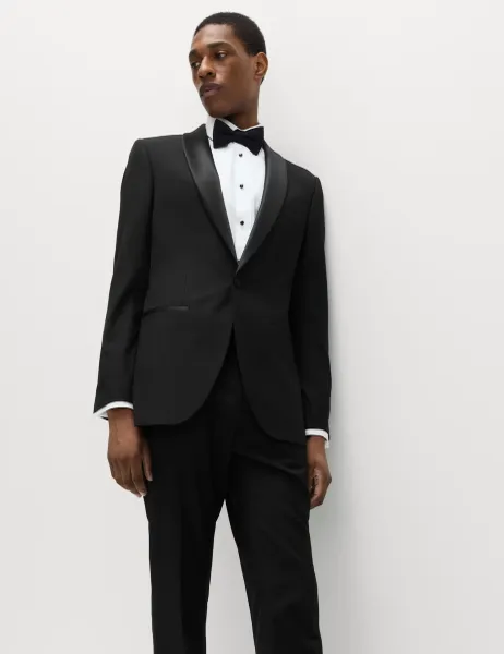 Marks & Spencer Slim Fit Shawl Collar Stretch Tuxedo Jacket Black