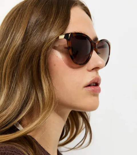 New Look Brown Tortoiseshell Effect Cat Eye Sunglasses