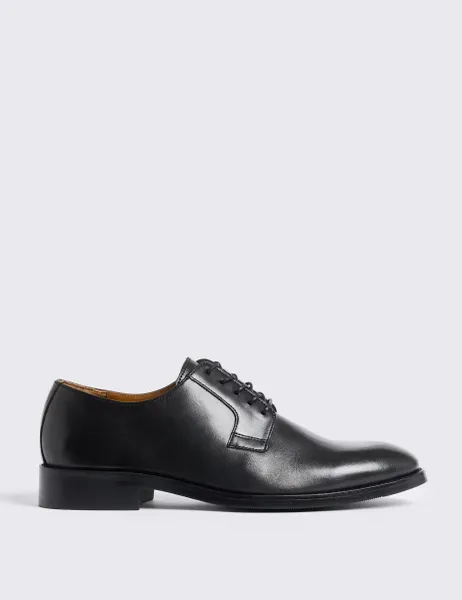 Moss Leather Derby Shoes Black