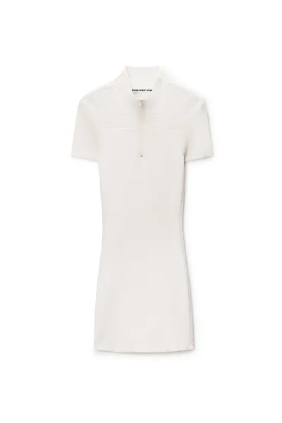 Debossed Logo mock neck dress