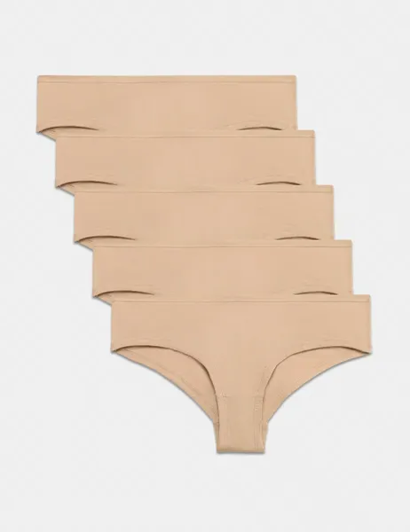 Marks & Spencer 5 Pack Cotton Modal Hipster Knickers Rose Quartz