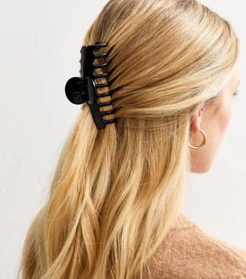 Black Shiny Small Banana Hair Clip