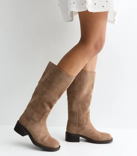 Women's Mink Faux Suede Pull On Boots Vegan