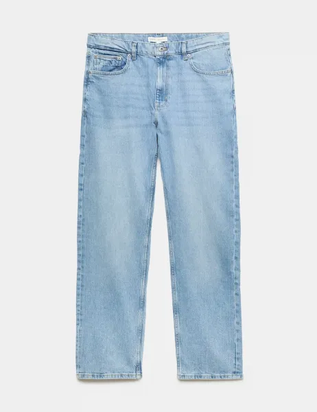 Marks & Spencer Straight Fit Authentic Stretch Jeans Light Blue