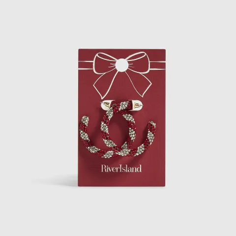 River Island Candy Cane Hoop Earrings