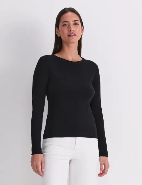 Sportscraft Pure Cotton Crew Neck Top Black