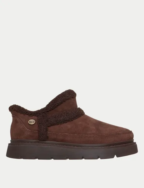 Skechers BOBS Keepsakes Lite Suede Ankle Boots Chocolate