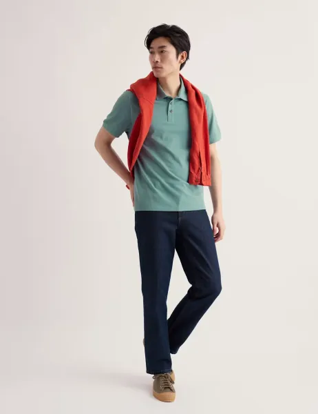 Seasalt Cornwall Pure Cotton Polo Shirt Bright Blue