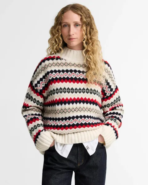 BARBOUR Aspen Fair Isle Funnel Neck Jumper