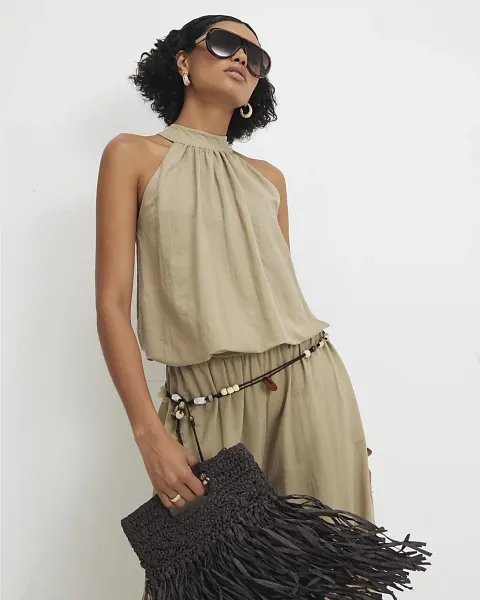River Island Sleeveless Bubble Hem Top