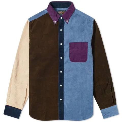 Button Down Multi Pattern Corduroy Shirt