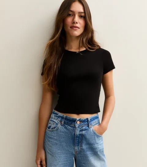 Women's Petite Black Short Sleeve T-Shirt