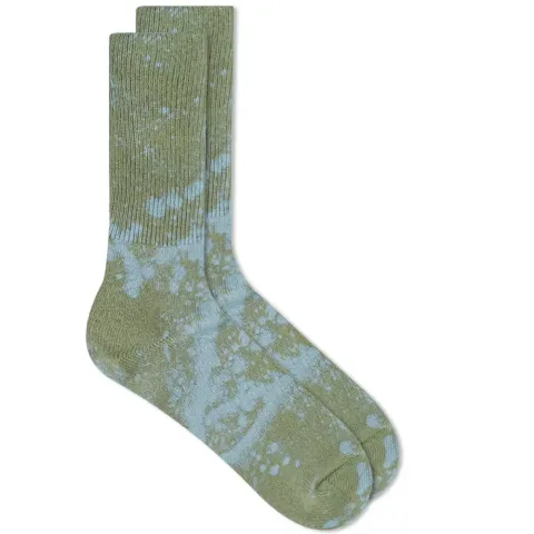 Colour Bleached Crew Sock