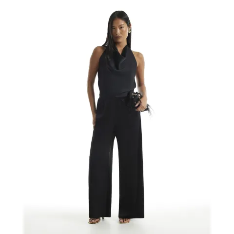 River Island Petite Velvet Wide Leg Trousers