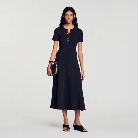 Ribbed knit maxi dress