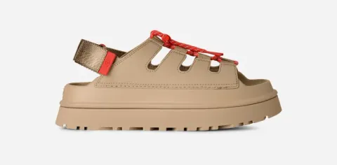 GoldenGlow Toggle Sandal, Polyester/Leather