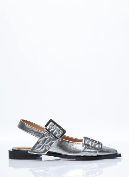 Feminine Buckle Ballerina Flats