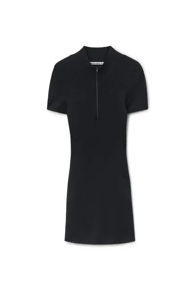 Debossed Logo Mock Neck Dress