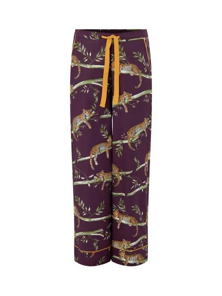 Cyberjammies Leopard Print Wide Leg Pyjama Bottoms