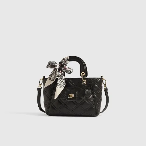 River Island Front Pocket Quilted Scarf Shoulder Bag
