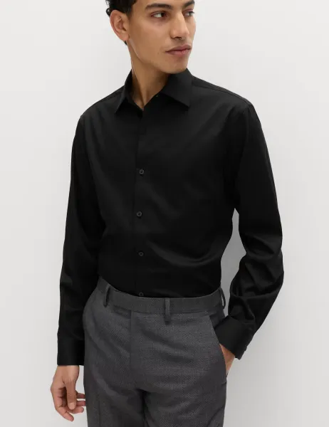Marks & Spencer Regular Fit Supima Cotton Shirt Black
