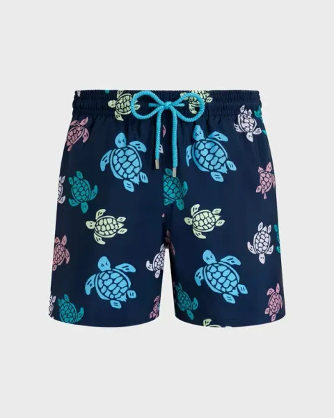 Vilebrequin Men Ultra-light And Packable Swim Shorts Tortues Multicolores