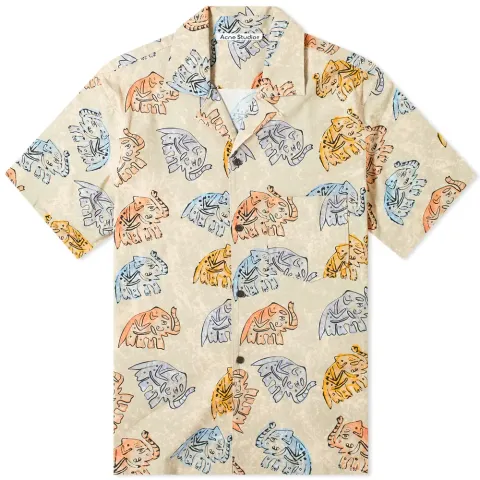 Simon Elephant Print Vacation Shirt