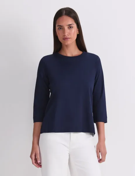 Sportscraft Pure Cotton Top Navy