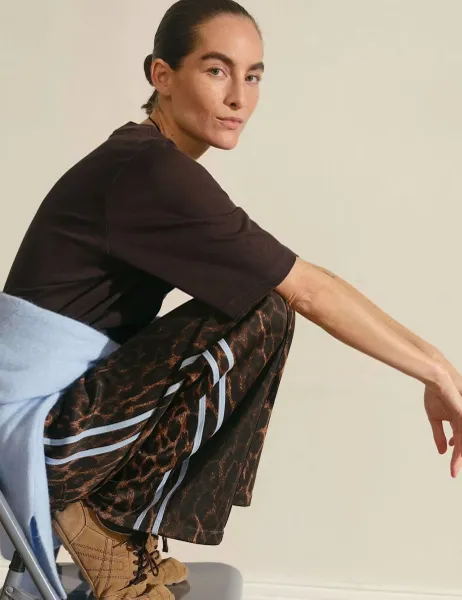 HUSH Cotton Blend Animal Print Joggers Brown Mix