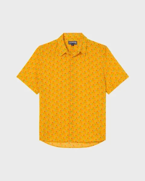 Vilebrequin Men Cotton Voile Shirt Micro Ronde Des Tortues
