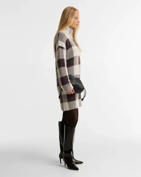 Amaya Check Knitted Mini Dress