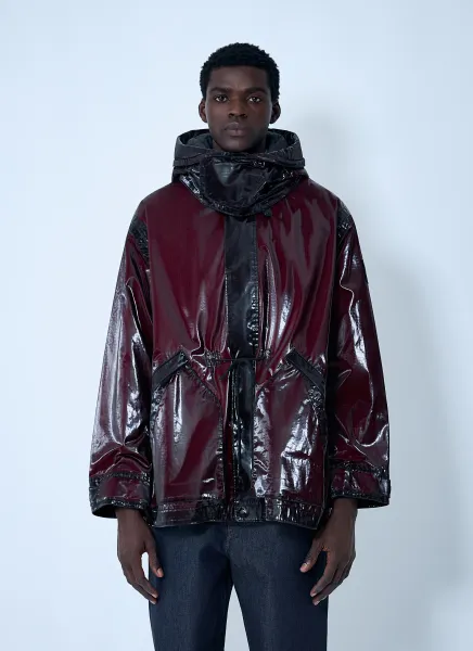 Hooded Uneven Ripstop Prismatic Parka Jacket