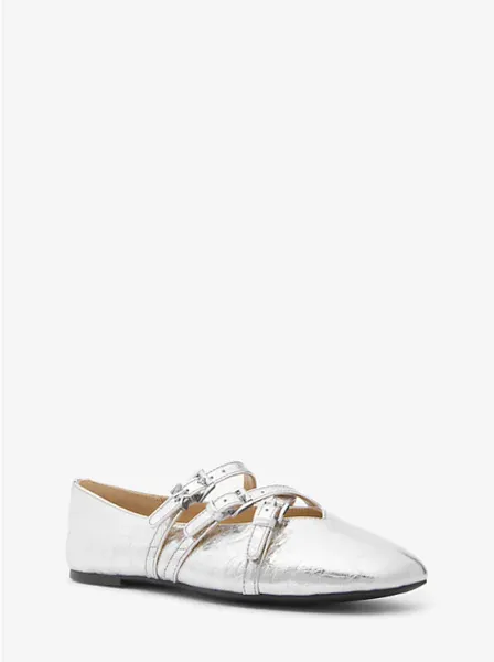 Indy Flex Crackled Metallic Leather Ballet Flat
