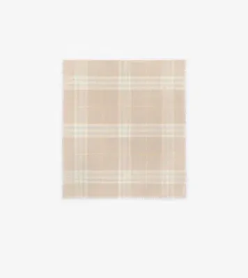 Wide Check Wool Scarf in Smoke grey