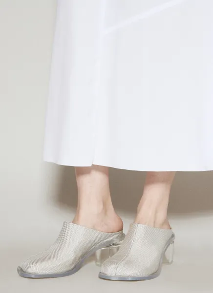 Anatomic Transparent Heeled Slip-On Mules